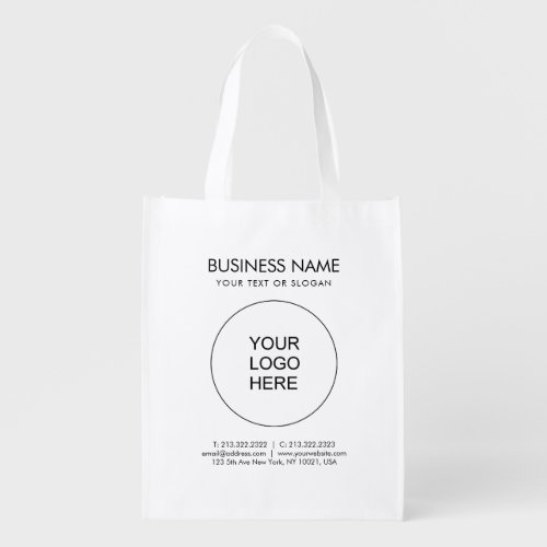 Custom Logo Text Website Url Address Template Grocery Bag