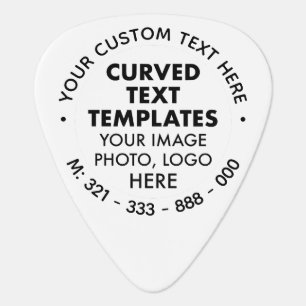 Custom Logo & Text White Promotional Guitar Pick