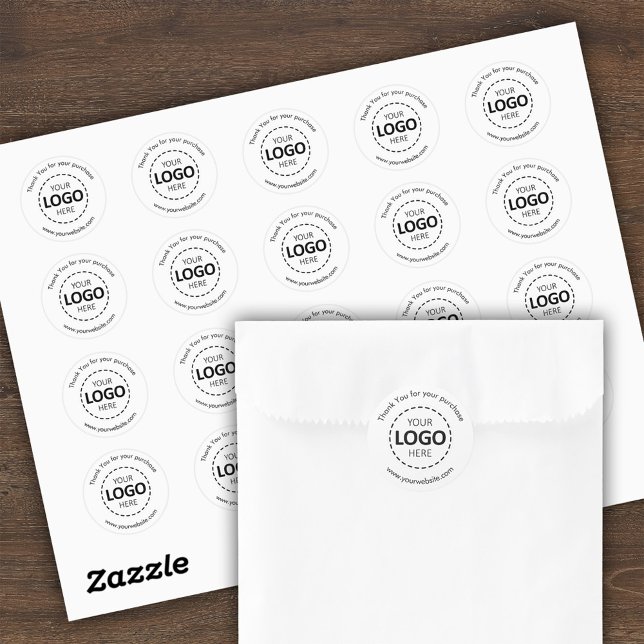 Custom Logo / Text White Round Stickers Sheet (Creator Uploaded)