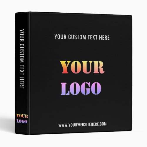 Custom Logo Text Your Business Personalized Binder