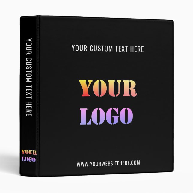 Custom Logo Text Your Business Personalized Binder (Front/Spine)