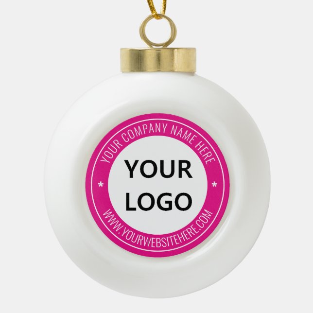 Custom Logo Text Your Company Christmas Ornament (Front)