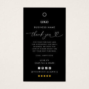 Custom Logo Thank You Business Clothing Hang Tag