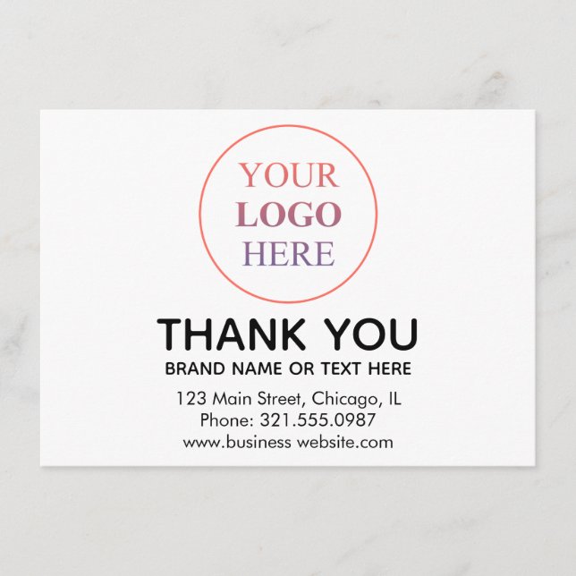 Custom Logo – Thank You For Choosing Us Enclosure Card (Front)