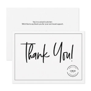 Custom Logo Thank You from Small Business insert Card