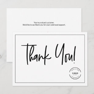 Custom Logo Thank You from Small Business insert Card