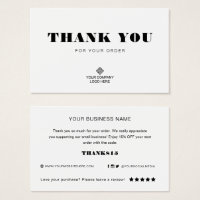 Custom Logo Thank You Small Business Packing Card