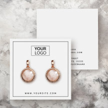 Custom logo thin black border earring display card