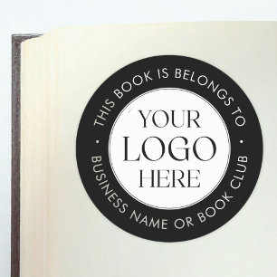 Custom Logo This Book Belongs To Modern Bookplate