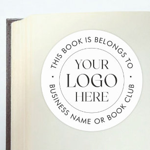 Custom Logo This Book Belongs To Modern Bookplate