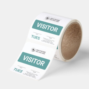 Custom Logo Tuesday Hospital Visitor Tag Stickers