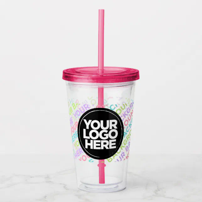 Custom Logo Tumbler with Straw No Minimum Zazzle