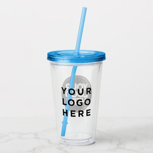 Custom Logo Tumbler with Straw No Minimum Zazzle