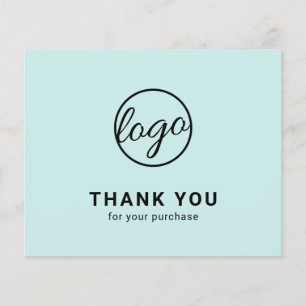 Custom Logo Turquoise Budget Thank You Card