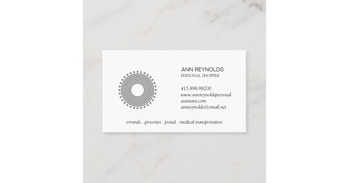 Custom Logo Typography Personal Shopper Business Card