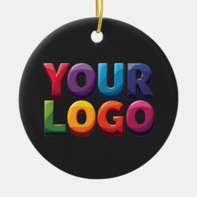 Custom Logo|Upload Your Logo | Business & Brand  Ceramic Ornament (Front)