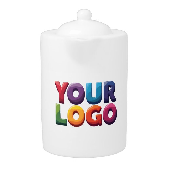Custom Logo|Upload Your Logo | Business & Brand  Teapot (Front)