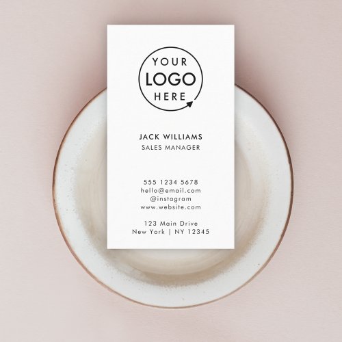 Custom Logo  Vertical Corporate Minimalist Modern Business Card