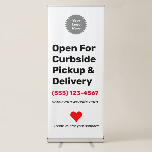 Custom Logo Vertical Large We Are Open Banner (Front)