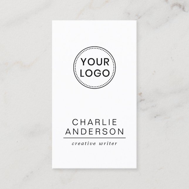 Custom logo vertical modern minimalist business card (Front)