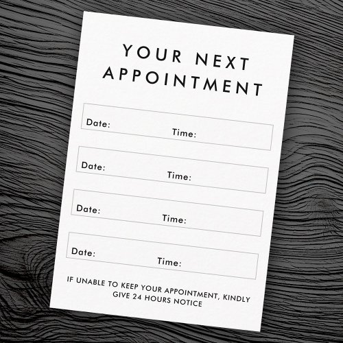 Custom logo vertical white appointment card