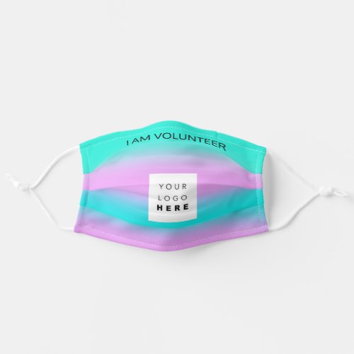 Custom Logo Volunteer Blue Ocean Pink Covid_19 Adult Cloth Face Mask