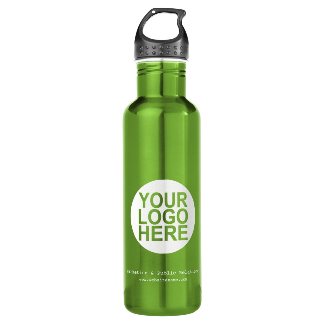 Custom Logo Water Bottle with Handle Green 24 oz Zazzle