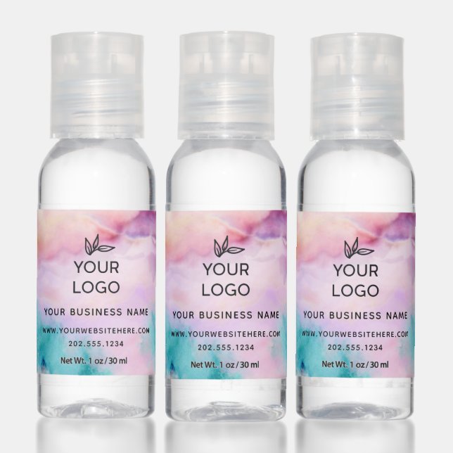 Custom Logo Watercolor Business Promotional Hand Sanitizer (Set)