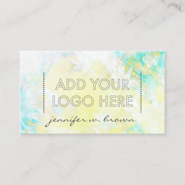 Custom Logo watercolor green Yellow essential oils Business Card (Front)