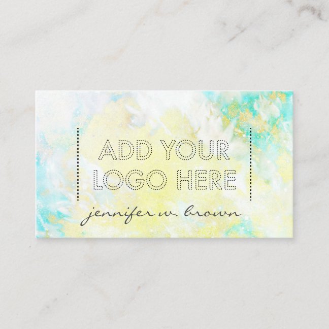 Custom Logo watercolor green Yellow essential oils Business Card