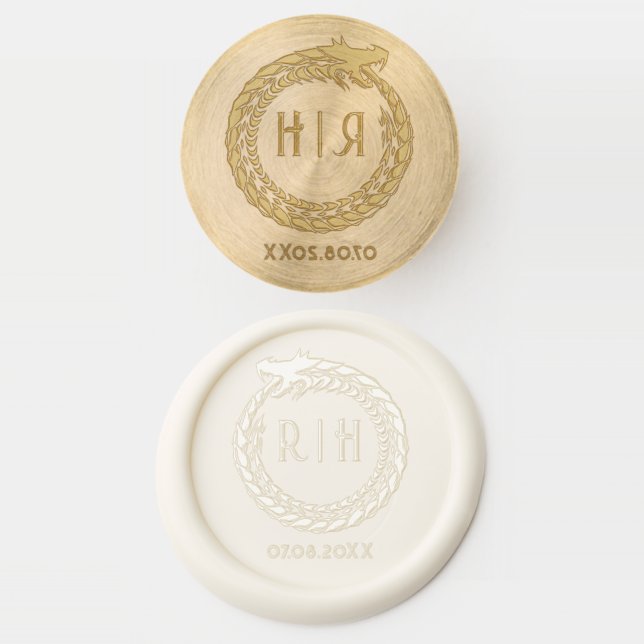 Custom logo wax seal stamp kit for wedding invitat (Stamped)