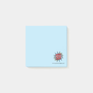 Custom Logo & Website Info Blue Post-it Notes