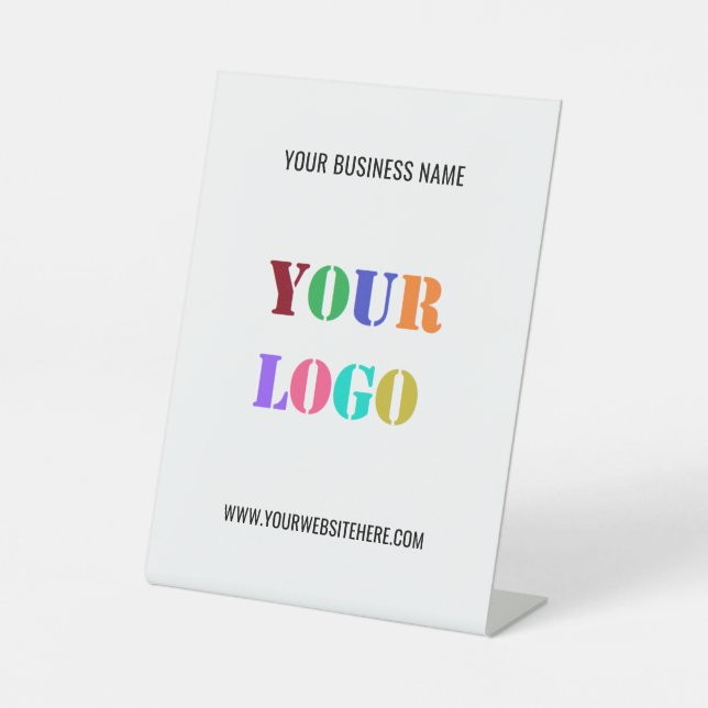 Custom Logo Website Name Business Pedestal Sign (Front)
