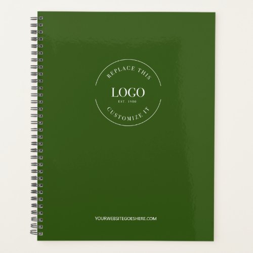 Custom Logo website Simple Branded Green Planner