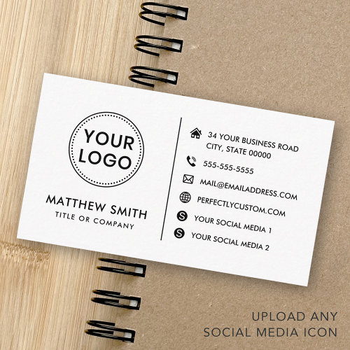 Custom logo website social media modern minimal business card