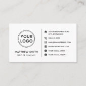 Custom logo website social media modern minimal business card (Front)
