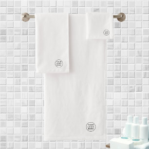 Custom Logo White Bathroom Bath Towel Set