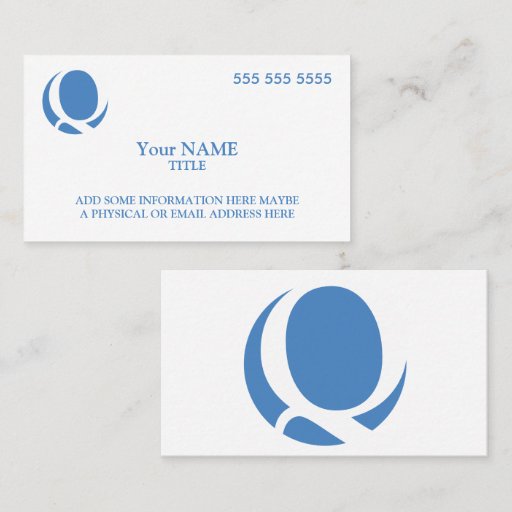 Customizable Custom Logo White Business Card