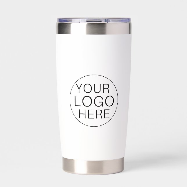 Custom Logo White  Insulated Tumbler (Front)