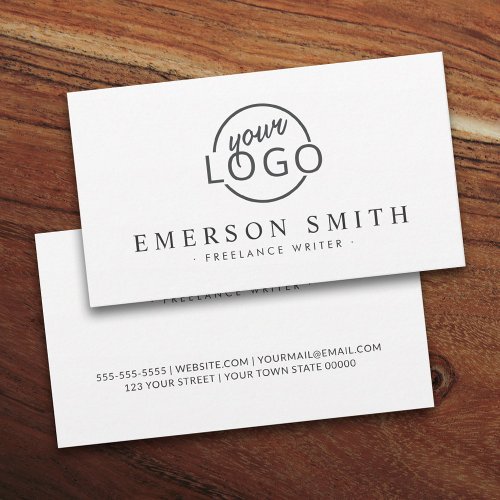 Custom logo white modern minimalist business card