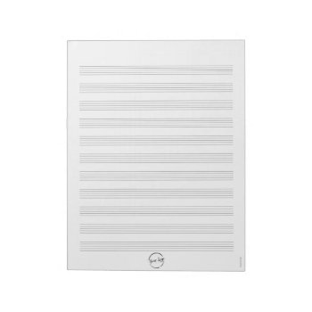 Custom Logo White Music Sheet Paper Notepad by TheSillyHippy at Zazzle