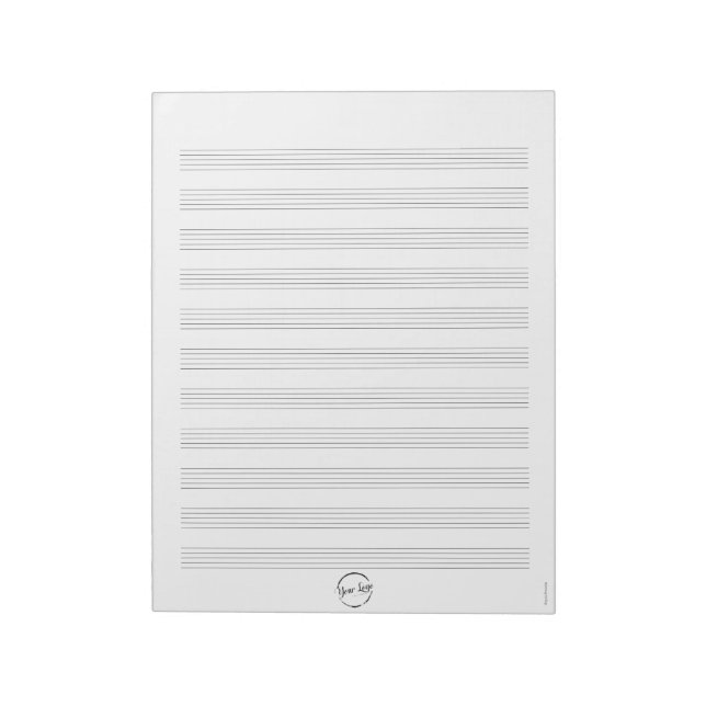 Custom Logo White Music Sheet Paper Notepad (Rotated)