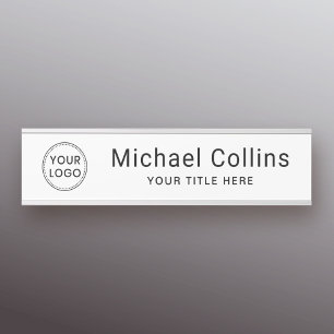 Custom logo white or any color name and title door sign