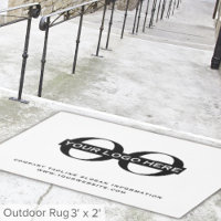Custom Logo White Outdoor Rug 3' x 2'