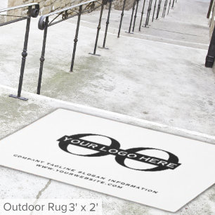 Custom Logo White Outdoor Rug 3' x 2'