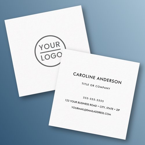 Custom logo white square professional square business card