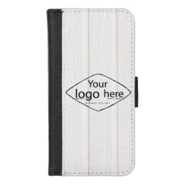 Custom logo white wood boards iPhone 8/7 wallet case