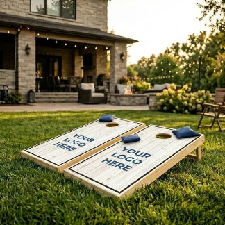 Custom Logo Whitewash Cornhole Board Set