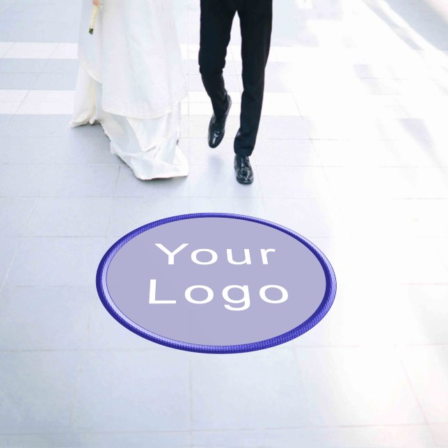 Custom Logo with Big Blue Gold Circle Floor Decals (Wedding)
