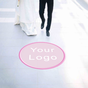 Custom Logo with Big Gold Baby Pink Circle Floor Decals